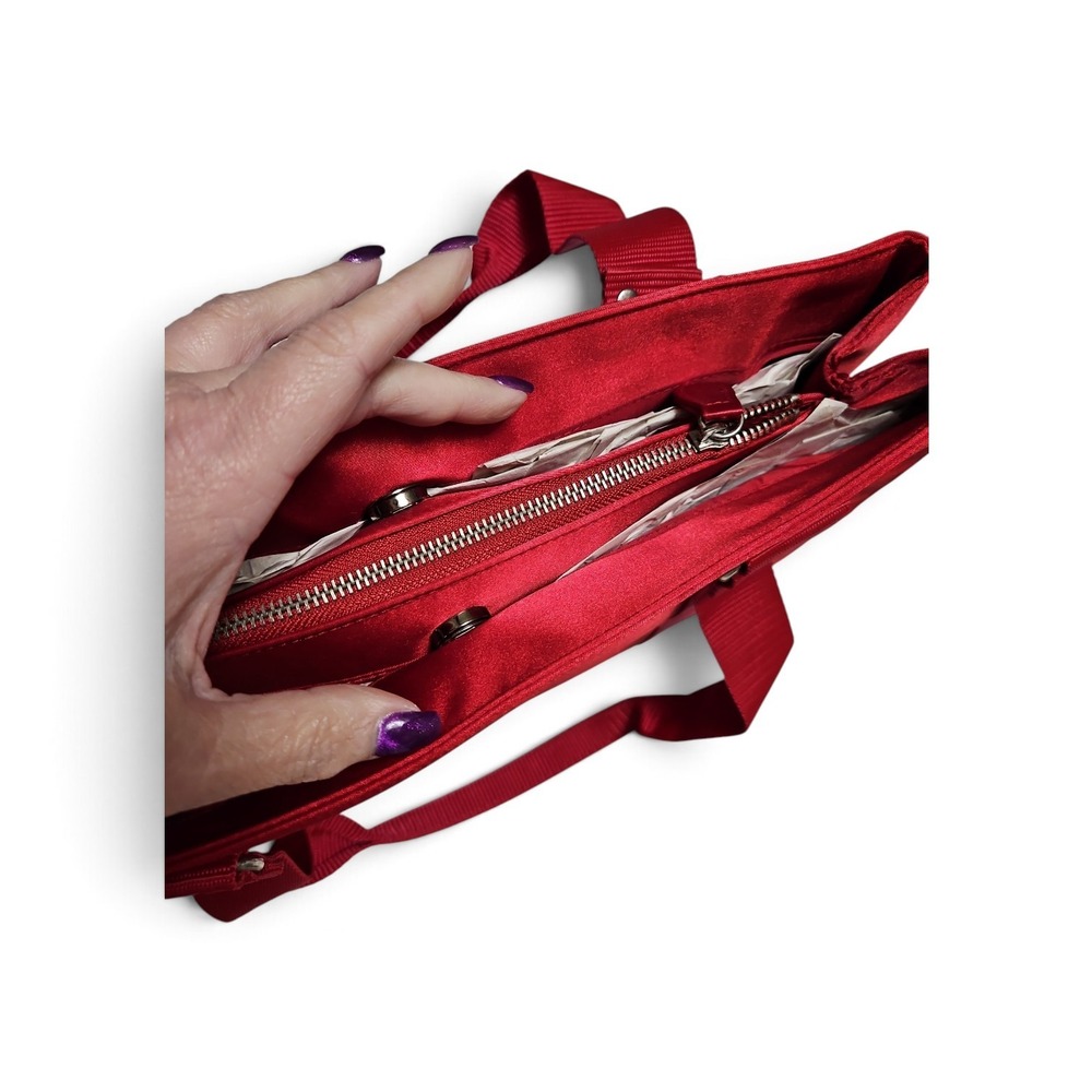 Vintage Apostrophe red satin tote bag